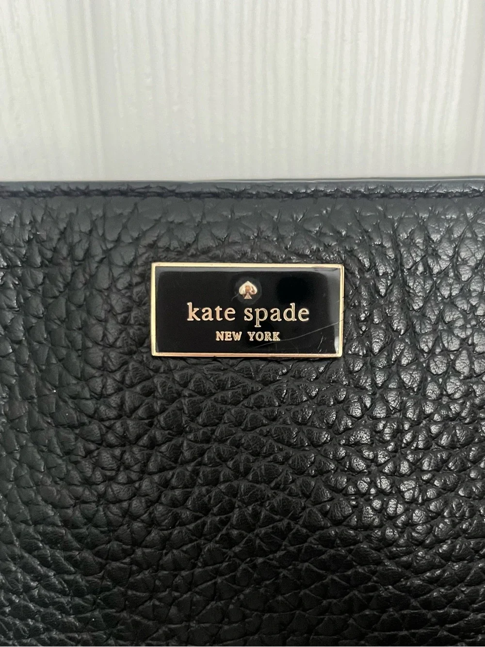 Kate Spade Black Pebbled Leather Crossbody Bag Gold Hardware